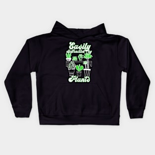 Easily Distracted By Plants Lover Cactus Gardener Gift Women Kids Hoodie